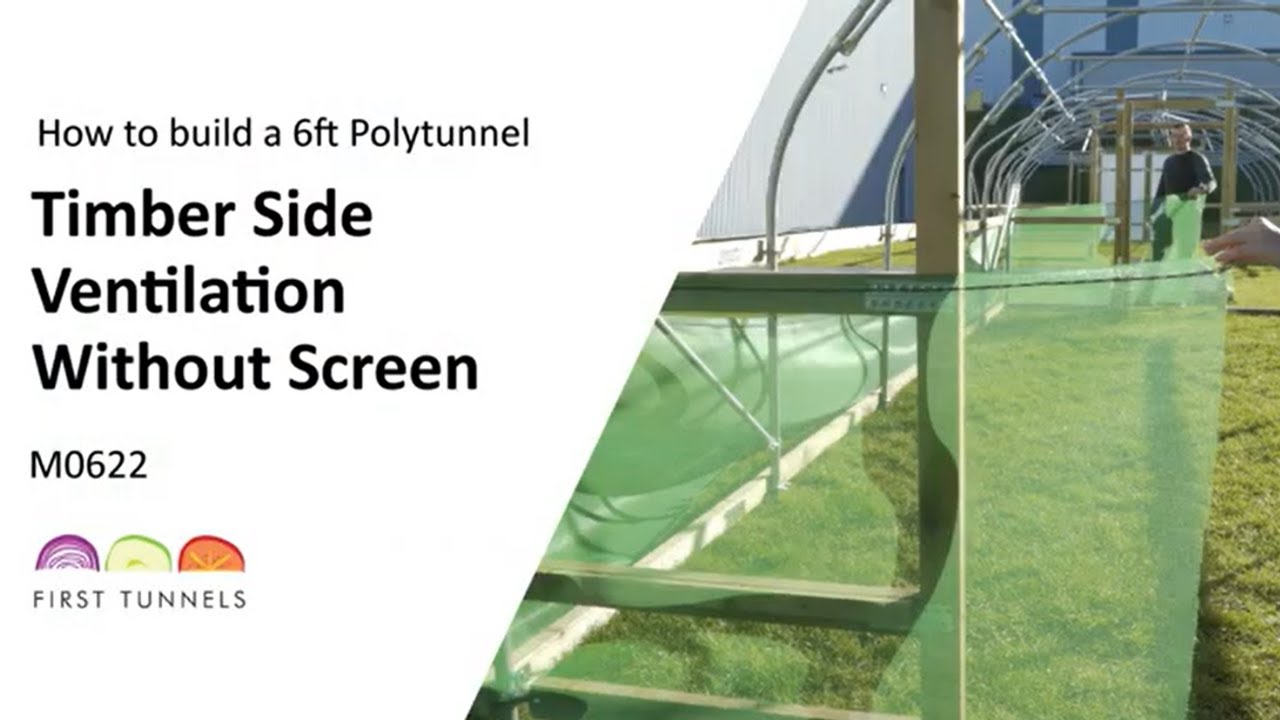 6ft Polytunnel | Timber Side Ventilation without Screen | M0622