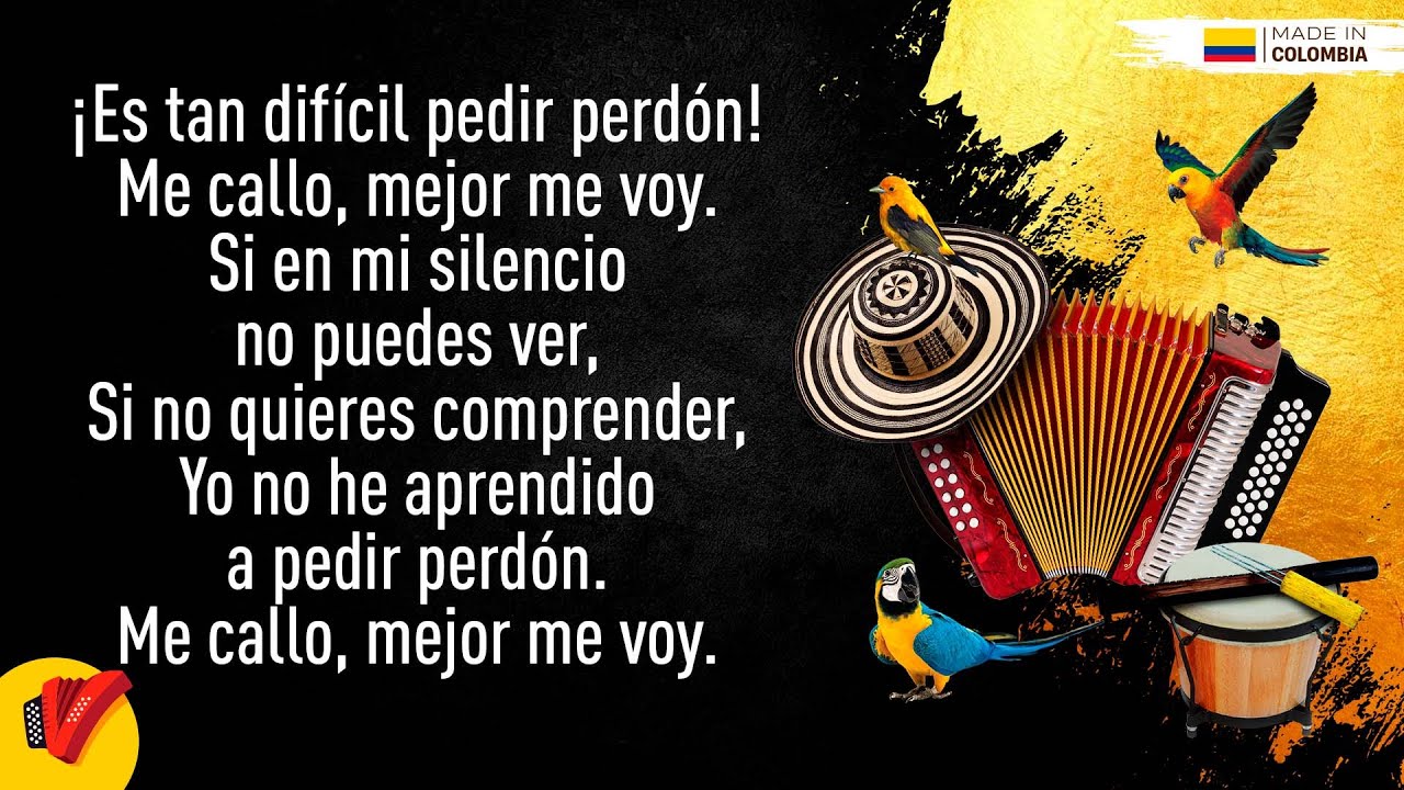 No Sé Pedir Perdón, Binomio De Oro, Video Letra  - Sentir Vallenato