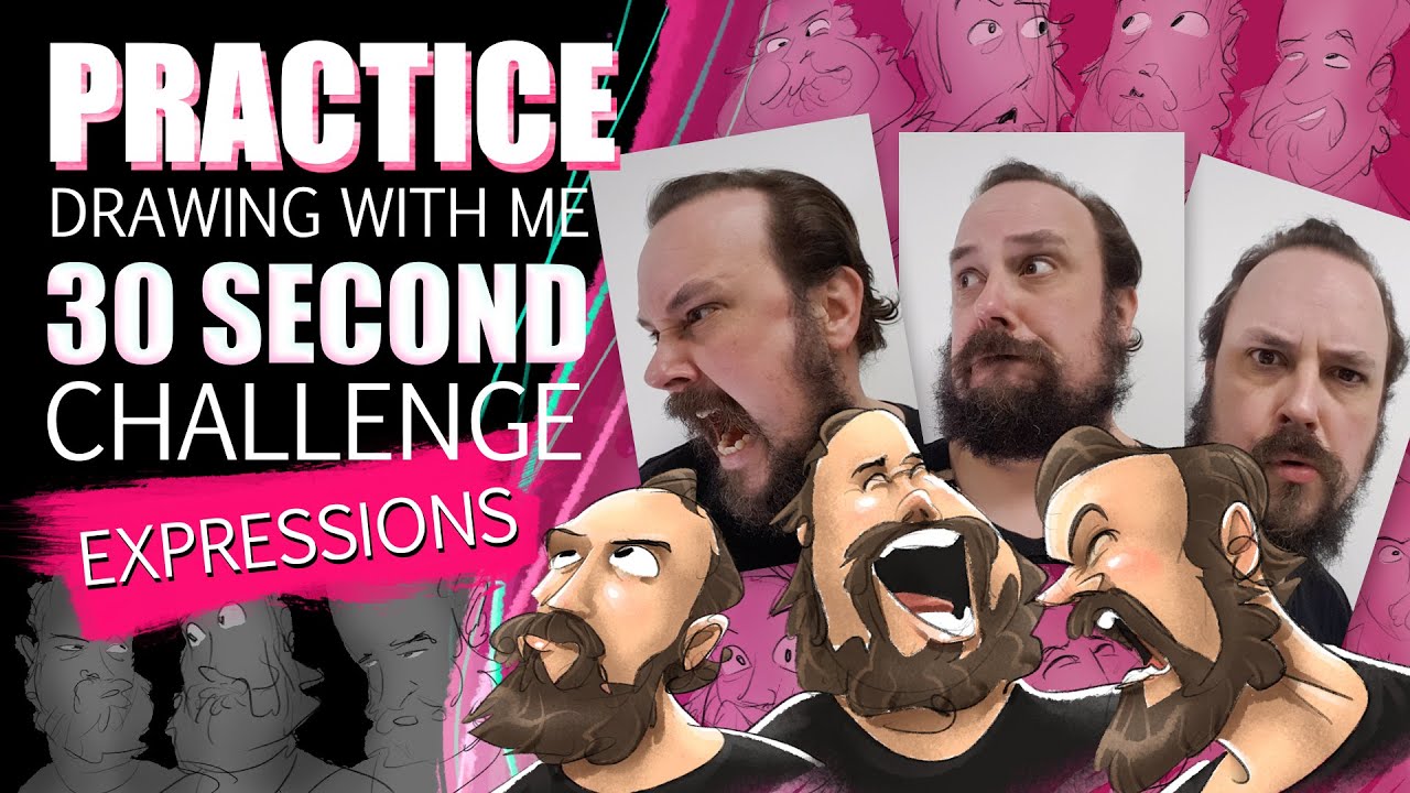 Practice life drawing with me 30 second gesture drawing challenge! with expressions reference inc.