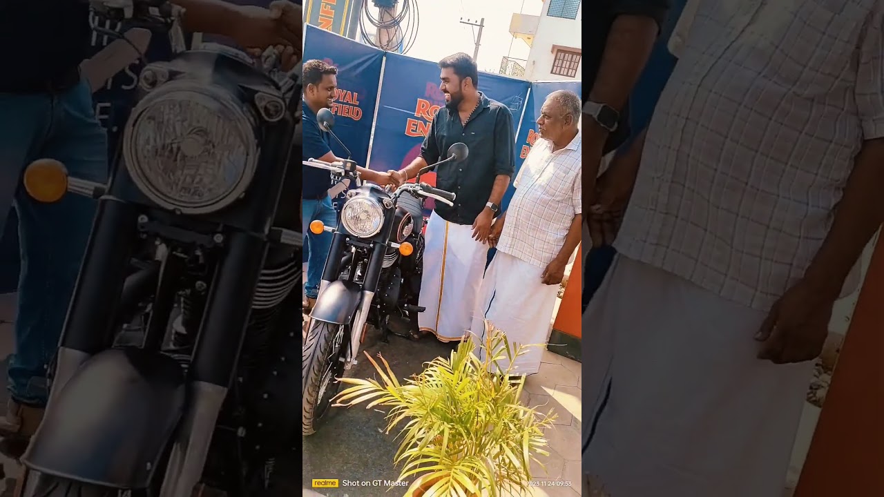 Royal Enfield 350 black gold variant bike delivery #royalenfield #relovers#bullet350 #tamil#trending