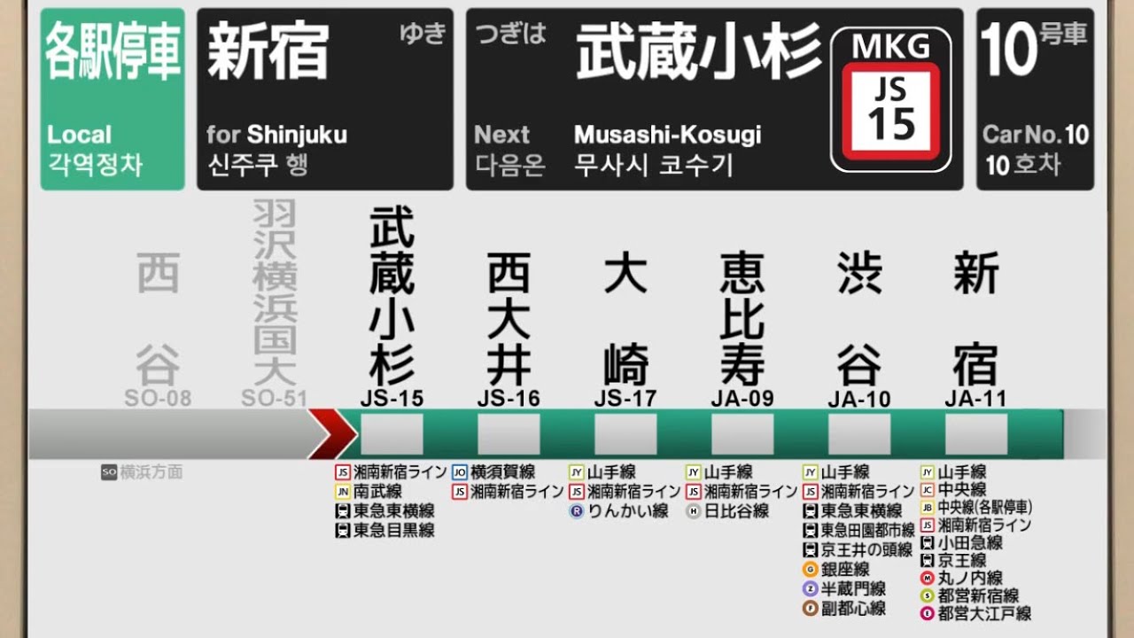 【仕様逆転/架空LCD】相鉄線 各停 JR埼京線直通 海老名→新宿【全駅ﾅﾝﾊﾞﾘﾝｸﾞ対応】