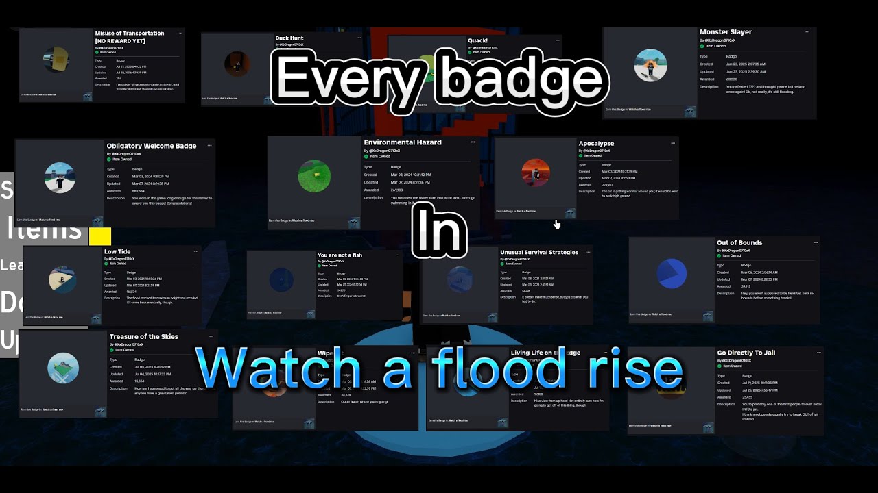 Roblox Watch a flood rise | How to get EVERY badge