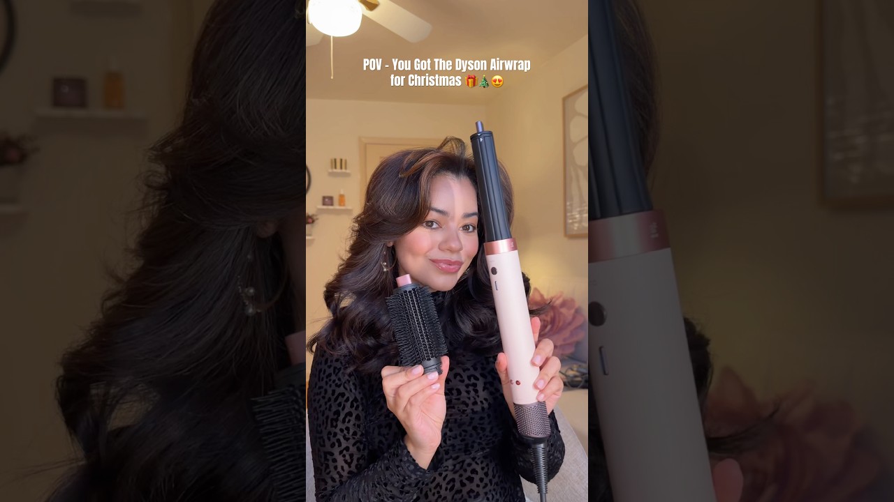 POV - Ты получила Dyson Airwrap на Рождество 🎁🎄😍 #Dysonairwrap #Christmas