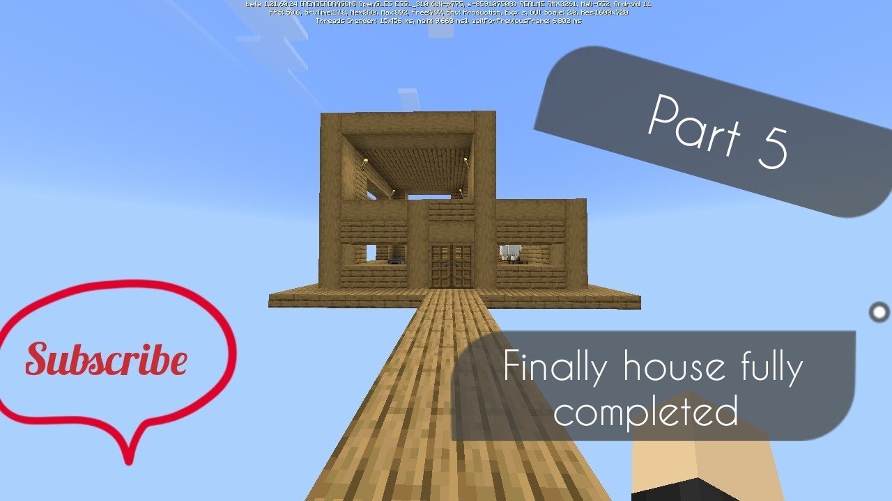 i made a second floor of my house in Minecraft one block series part 5 #viral #minecraft #trending