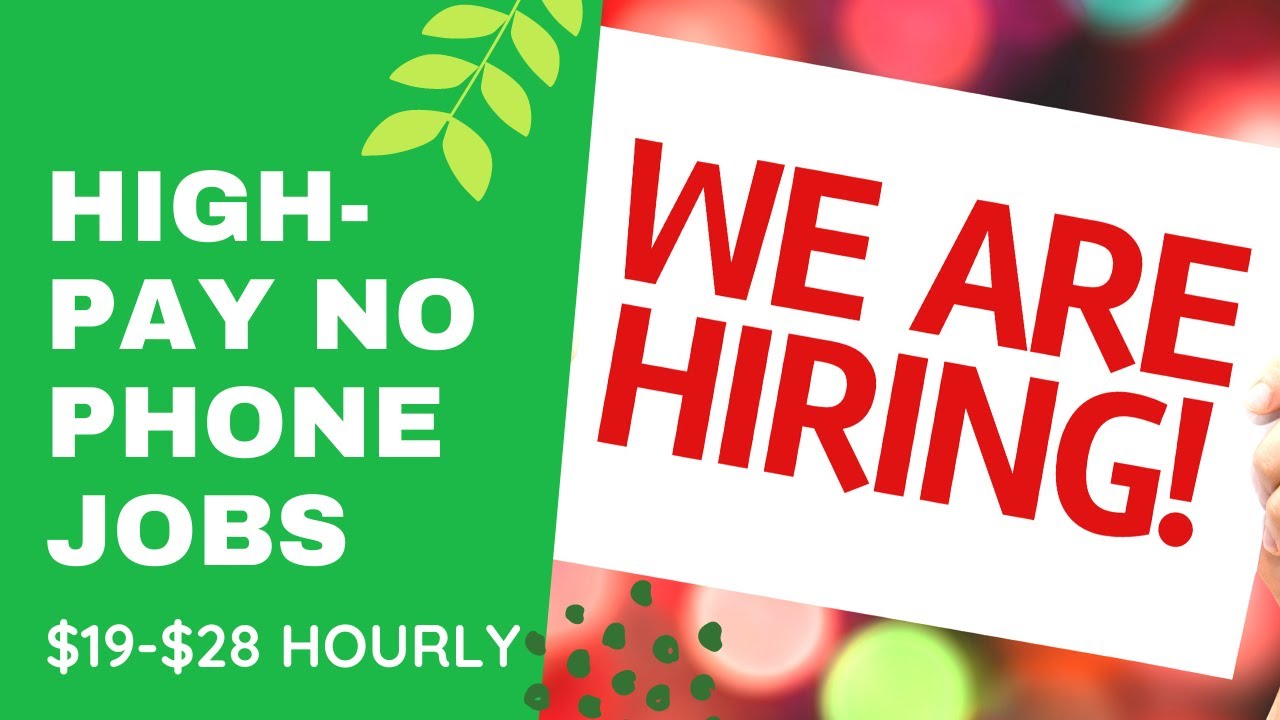 High Pay No Phone Jobs 2021| Non Phone Work From Home Jobs