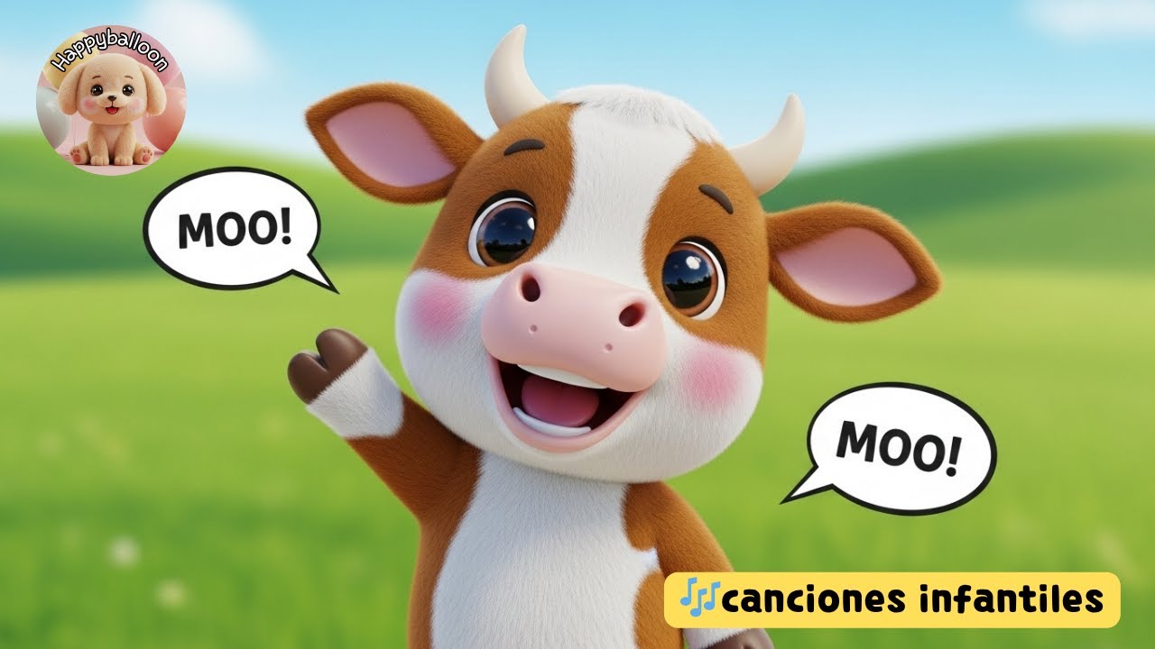 🎵 &iexcl;Hola, vaca! 🐮 | Canci&oacute;n infantil en espa&ntilde;ol | happyballoon