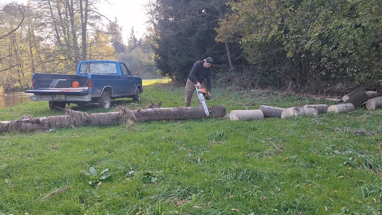 Náprava škod po bobrovi - práce s Fordem f150