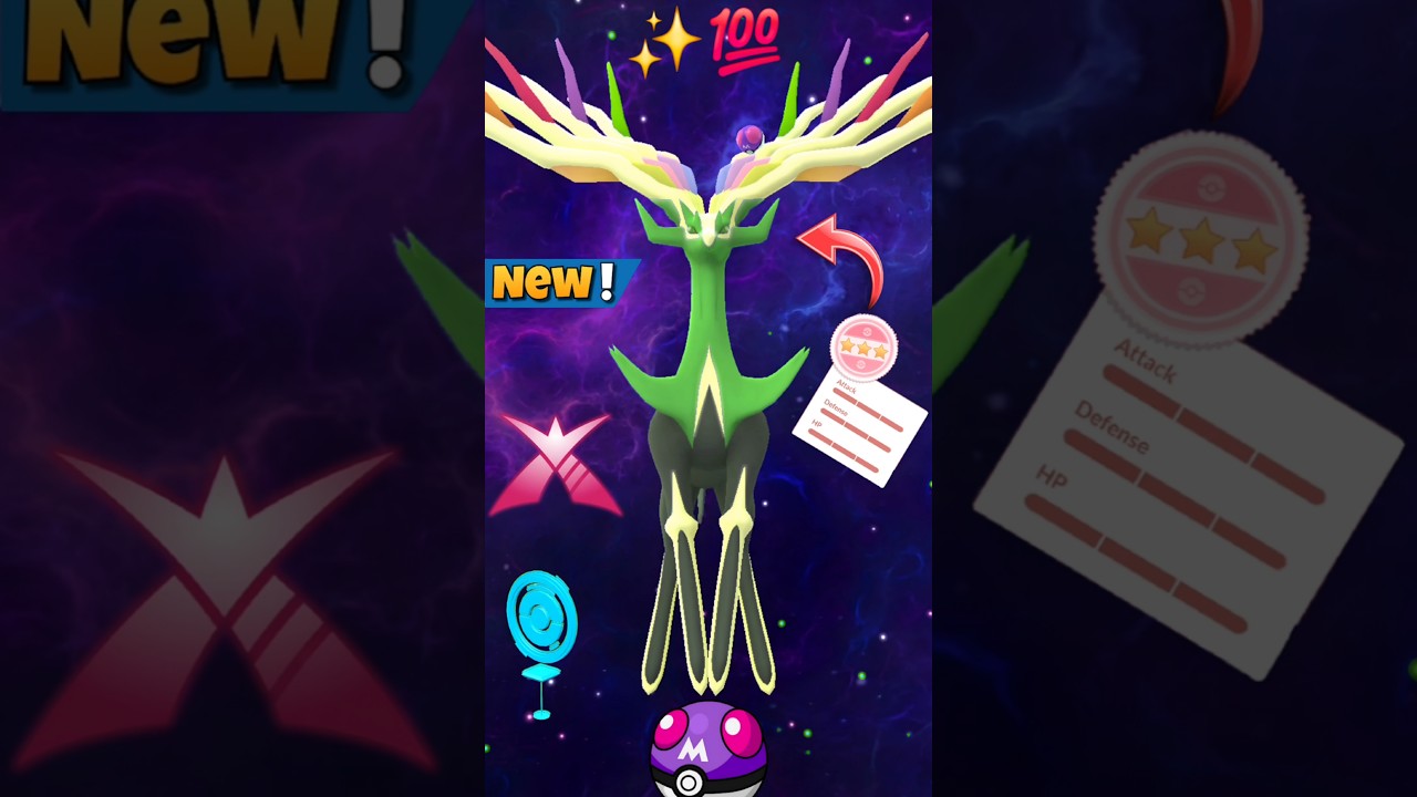 Использую ✨️Мастер-бол на 💯Хундо Ксернеасе в Pokemon Go