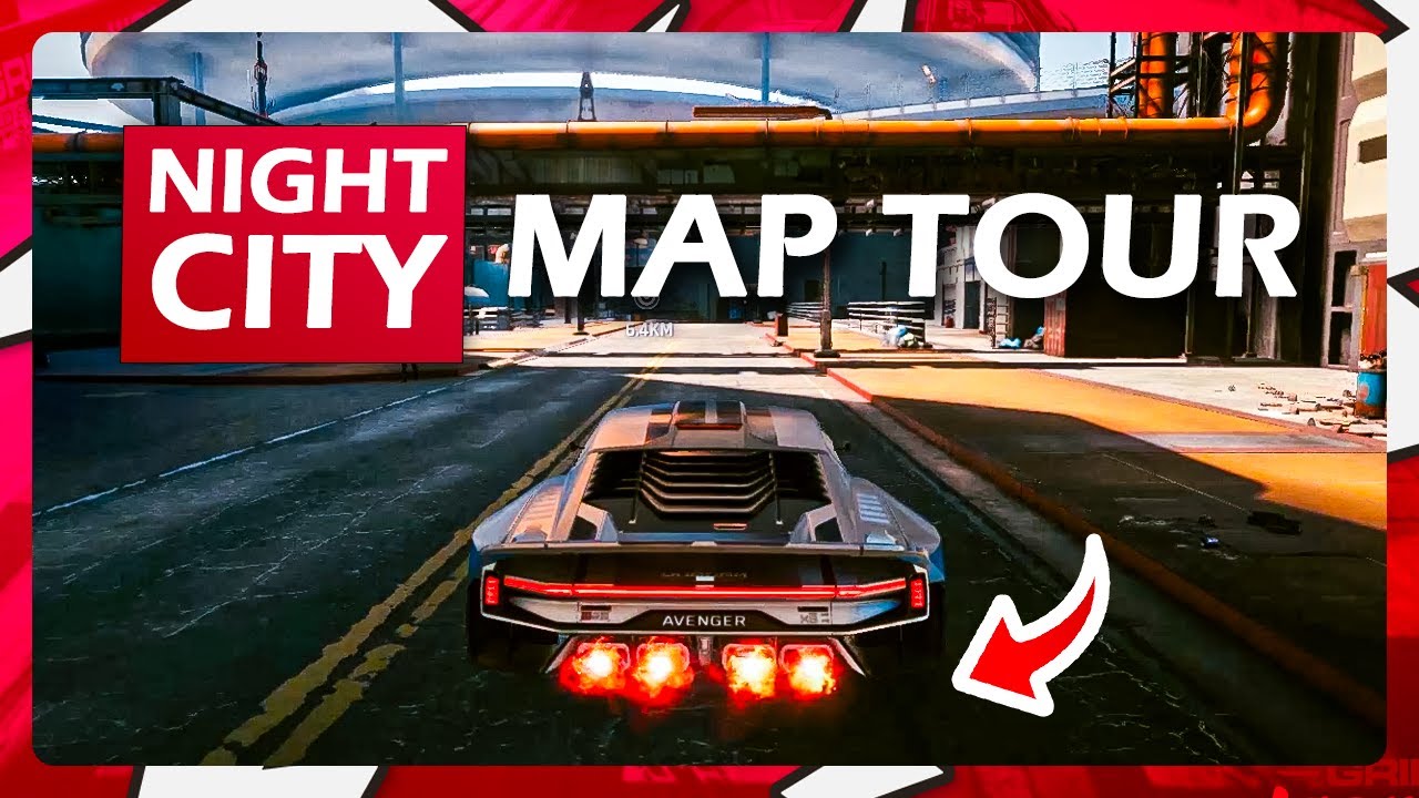 Cyberpunk 2077 Map Tour - Neon Lights and Open Roads