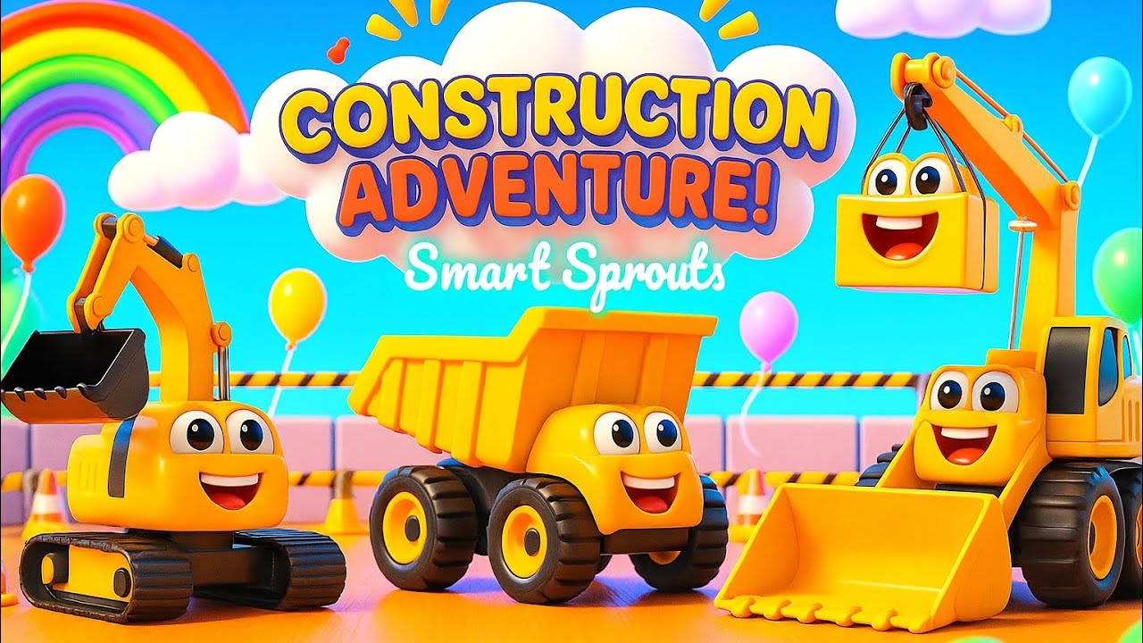 🚧 Construction Adventure | Cute 3D Cartoon Vehicles for Kids🚜✨✨#ConstructionAdventure #KidsAnimation
