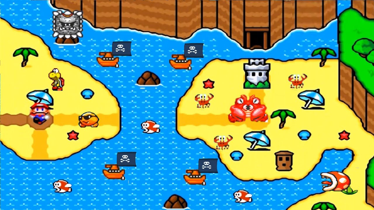 Super Mario World HD 2021: World 2: Pirates Beach