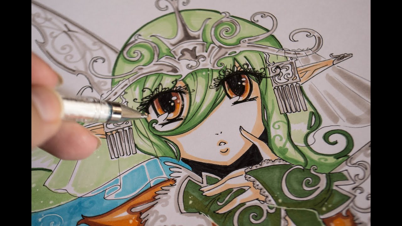 Drawing Manga Fairy with Touch three markers