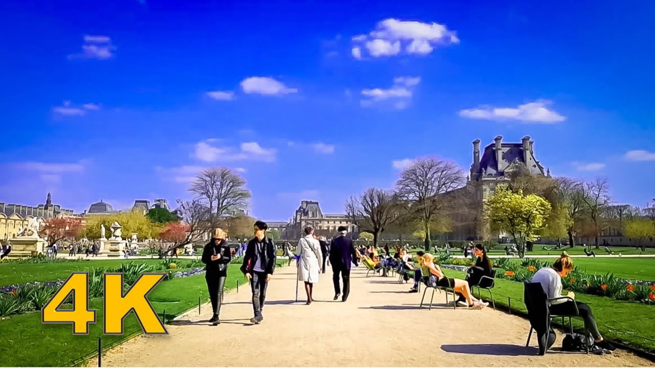 PARIS SPRING WALK - TUILLERIES  GARDEN [4K UHD]