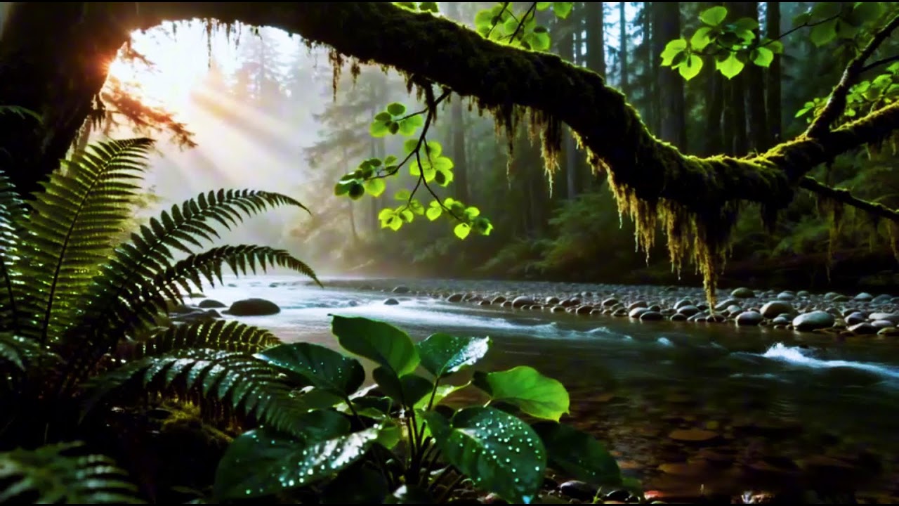 Calming Forest Ambience, Birds Singing & Beautiful Stream Sounds for Peaceful Sleep,ASMR Study Focus
