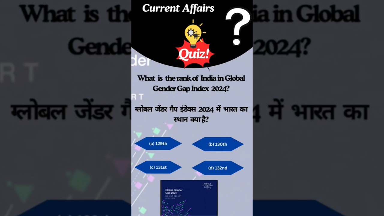 India rank in Global Gender Gap Index 2024/Current Affairs Quiz 