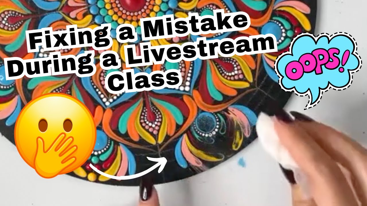 Swiping My Finger Through Wet Paint During a Live Class | Mandala Painting Mistake | Mandala Dot Art