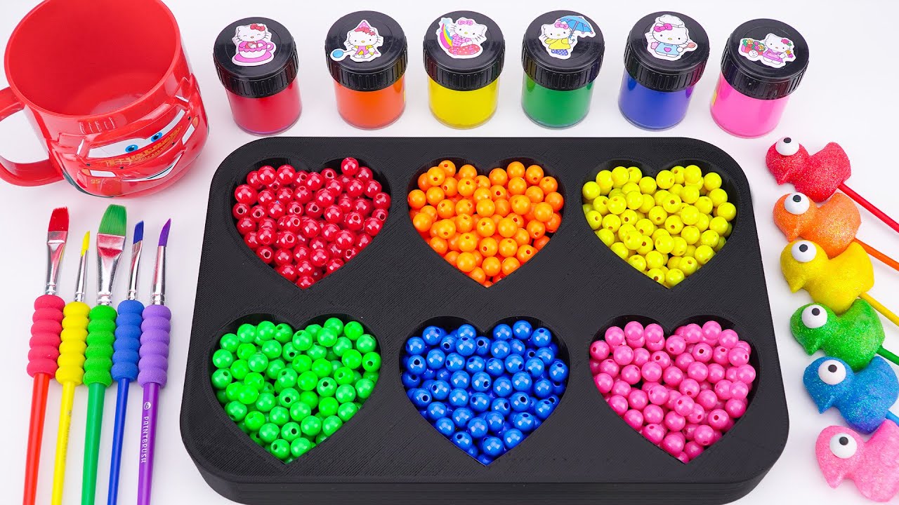 Satisfying ASMR Video 🌈 DIY Making Rainbow Heart Slime & Clay Mixing 6 Sprunki Candy Coloring