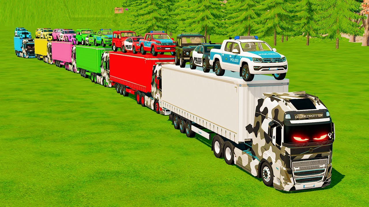 COPS TRANSPORT OF COLORS! ALFA ROMEO, PORSCHE,SUPERDUTY, EMERGENCY VEHICLES & MACK TRUCKS! FS 25