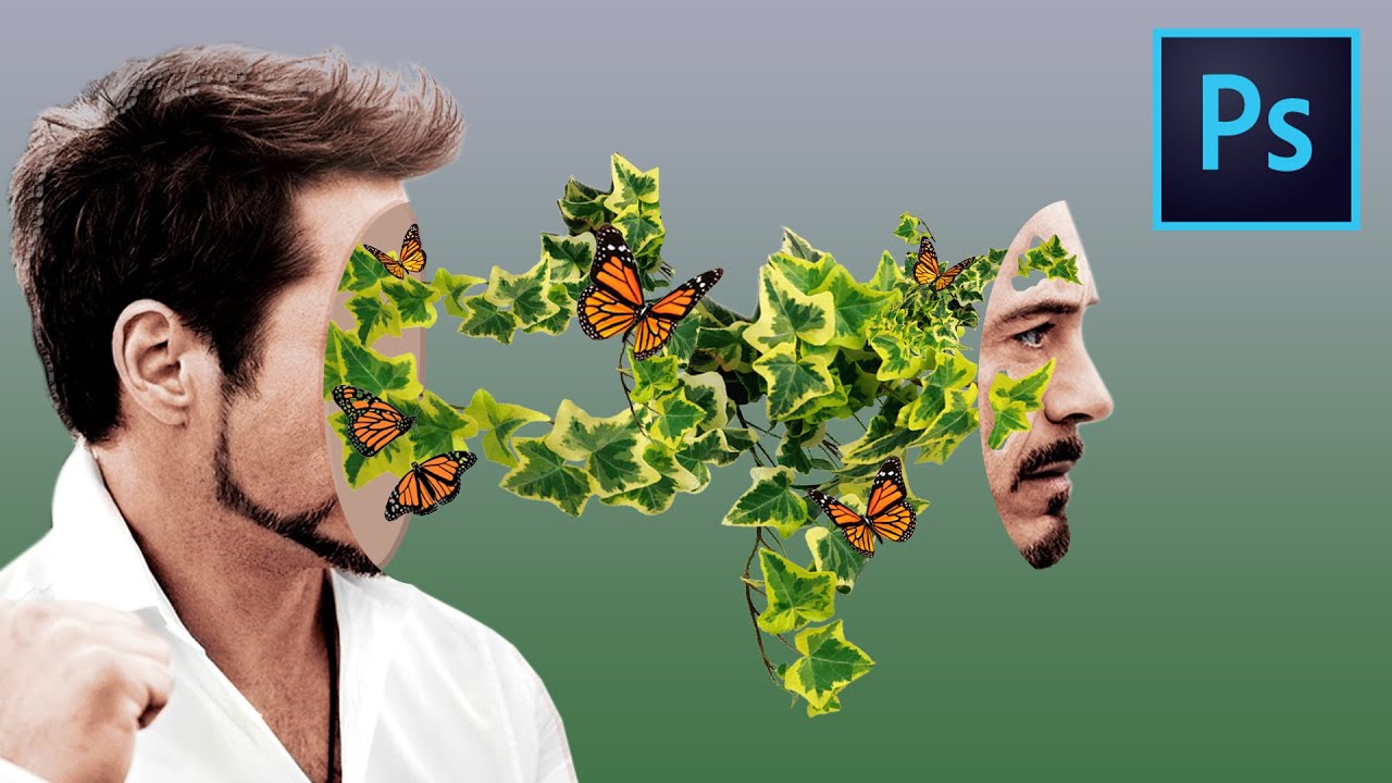 Plant Face Portrait Effect Photoshop Tutorial