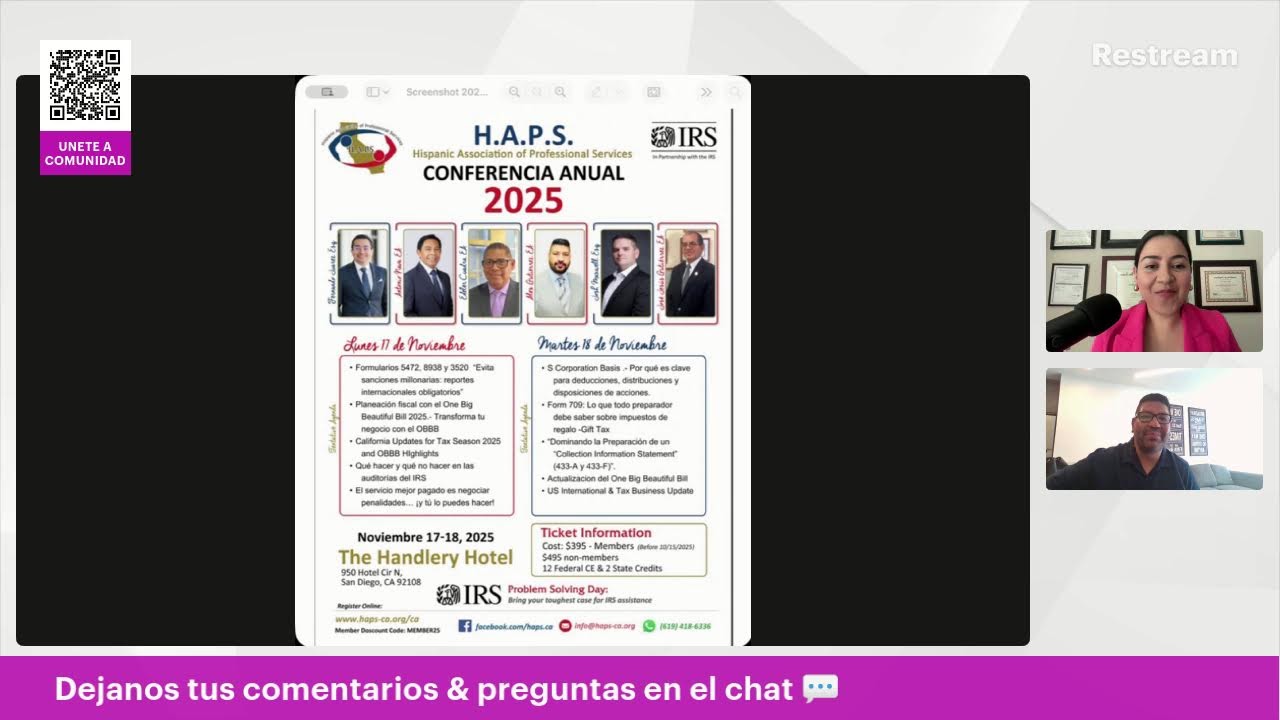 Live con Alex Gutierrez - Errores de Schedule C y una invitacion al evento Presencial en Houston