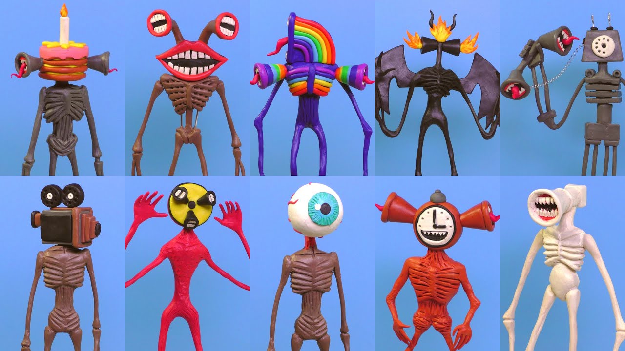 All Siren Head with Clay - Part 3 🔊 Trevor Henderson Creatures