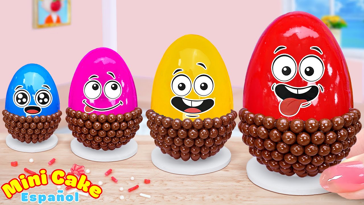 Huevo de Chocolate Interesante 🥚 Encantadora Receta de Huevo de Chocolate Arcoíris en Miniatura 🥚