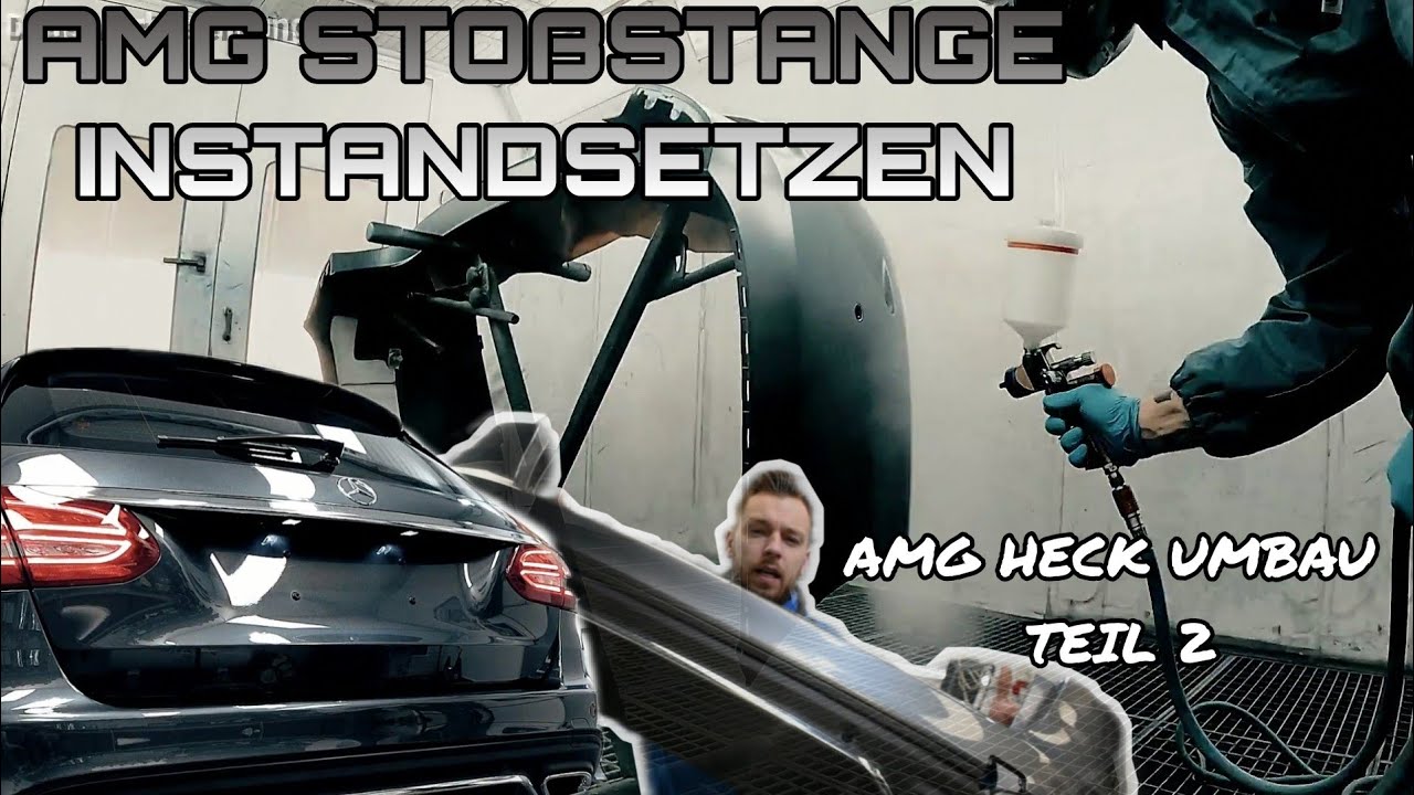 AMG Stoßstange verschweißen, reparieren, instandsetzen & lackieren / C -Klasse AMG Heck Umbau Teil 2