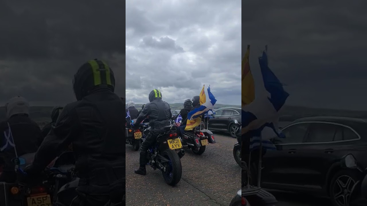 Yes Bikers at Ayr march & rally for Scottish independence.