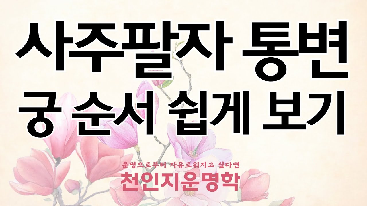 사주팔자 통변 궁 순서 쉽게 보기