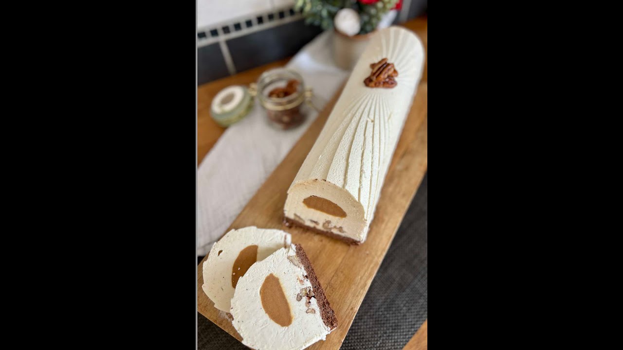 Guy Demarle recette Buche vanille, caramel , noix de p&eacute;can
