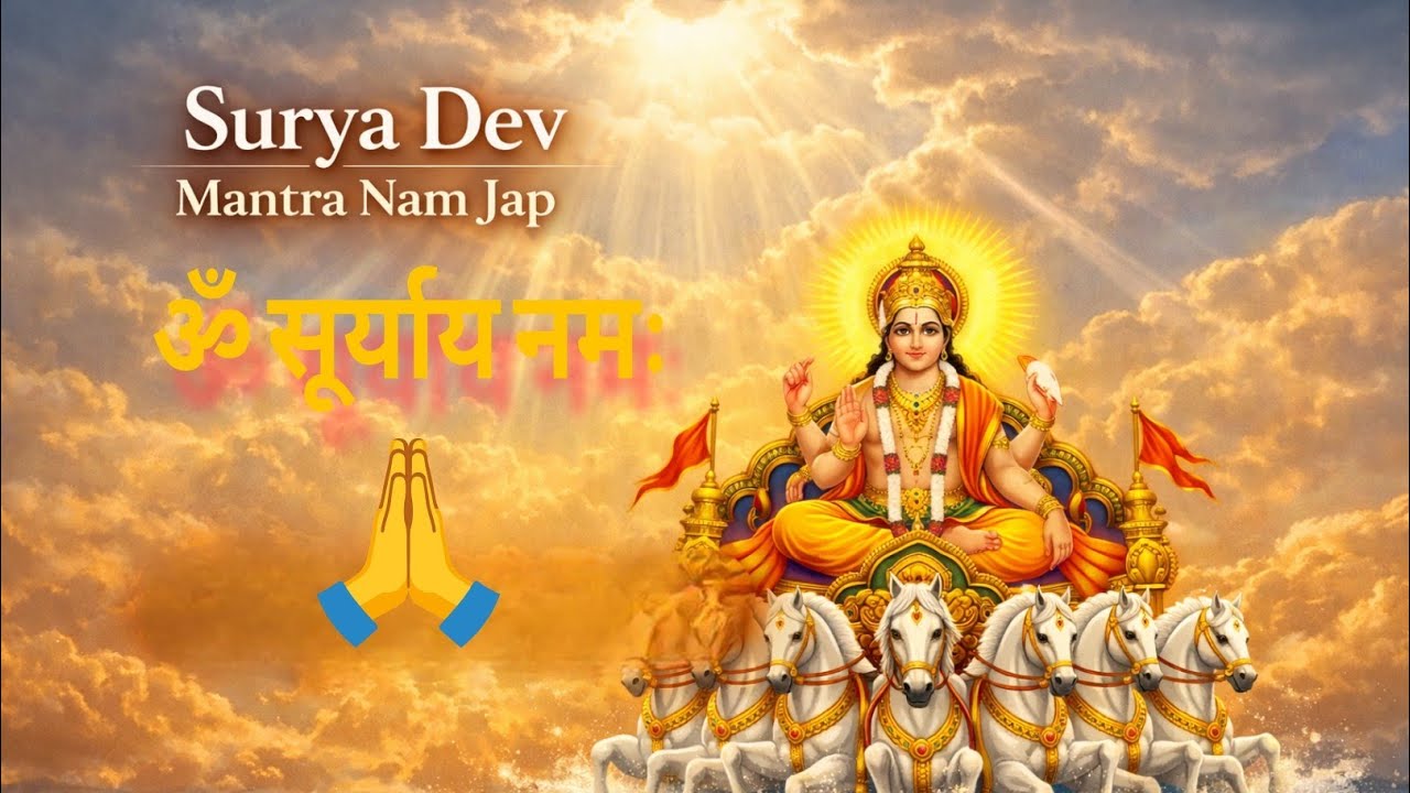 सूर्य देव मंत्र जाप 🌞 | ॐ सूर्याय नमः | Surya Dev Mantra for Health, Energy & Success