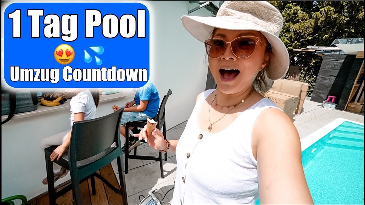 1 Tag am Pool 💦 Arbeiten & Abkühlung! Umzug Traumhaus | Doppel VLOG | Mamiseelen