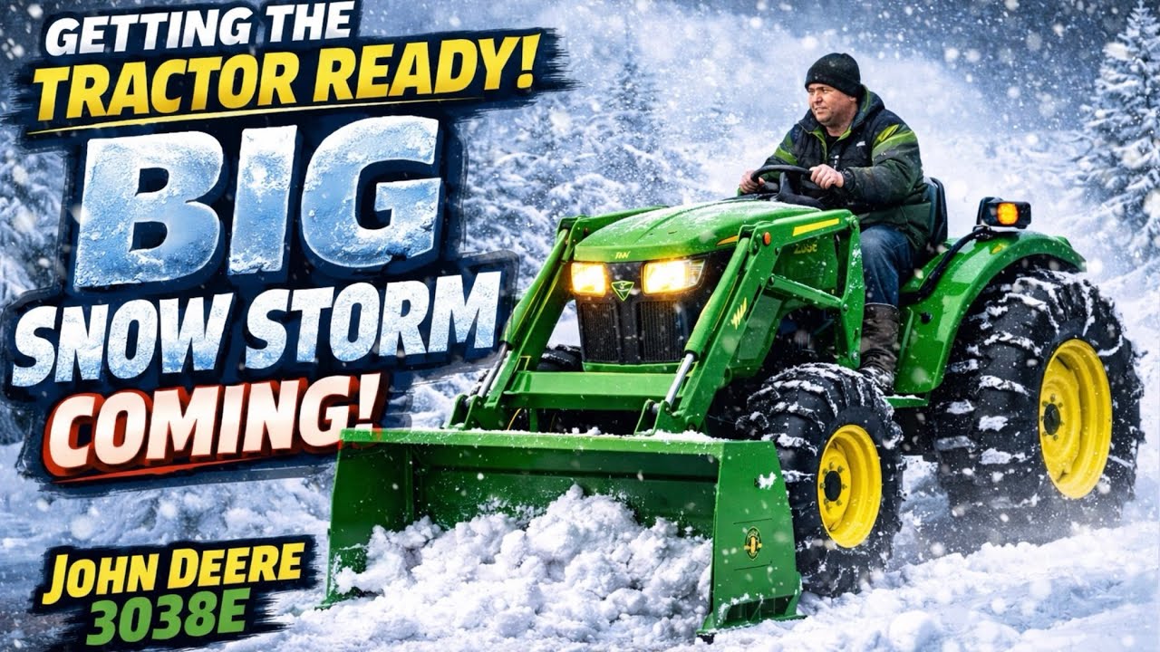 Подготовка трактора к сильной снежной буре | John Deere 3038E