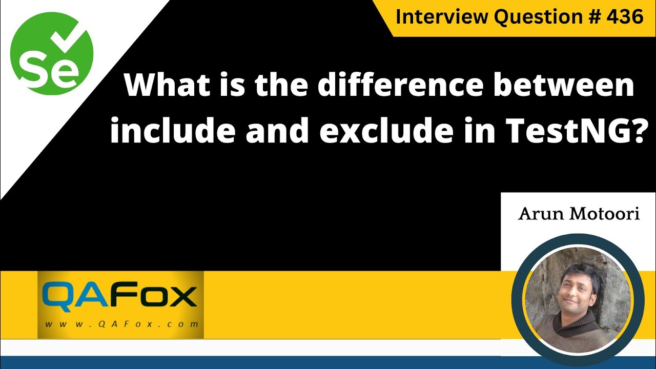 What is the difference between include and exclude in TestNG (Selenium Interview Question #436)