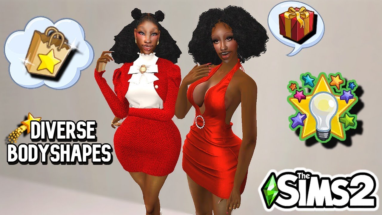 DIVERSE BODYSHAPES IN THE SIMS 2 (2023)😲👗👠 AND WHERE TO FIND THEM+LINKS (ADULT FEMALE EDITION) ✨