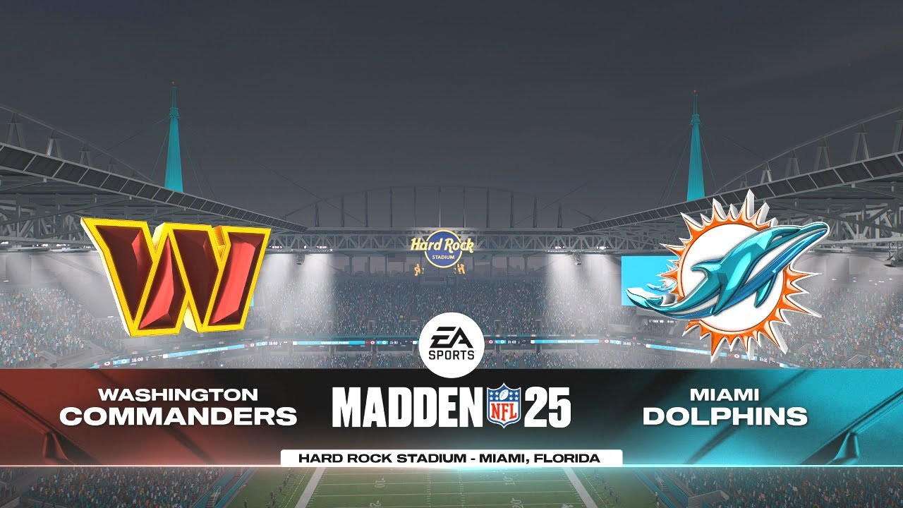Madden NFL 25 - Washington Commanders Vs Miami Dolphins PS5 Simulation (Madden 26 Rosters)