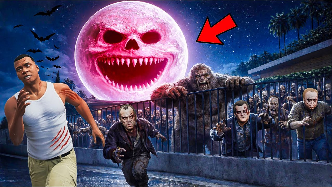 THE MOON WAKES UP 😱 | Zombie Apocalypse Begins | GTA 5 Telugu | Dhanu Dino | PART 2