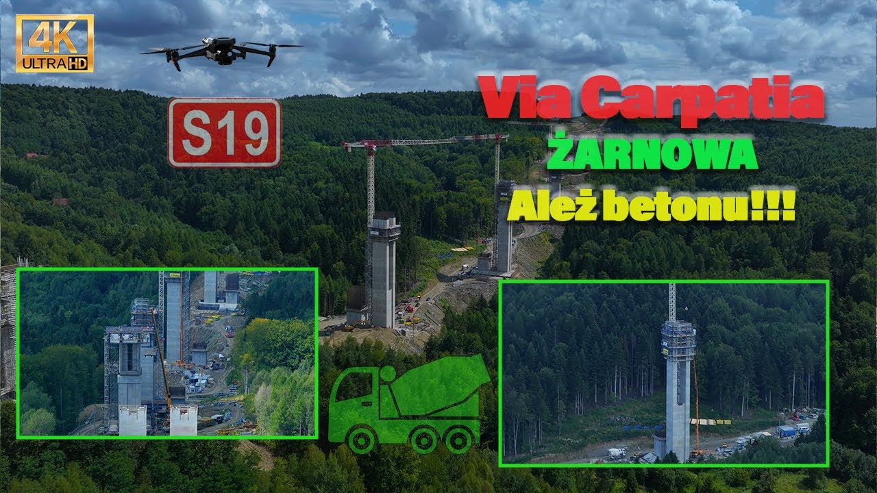 Budowa #S19 #Żarnowa Beton na wysokościach!! Via Carpatia | S19 expressway construction | August