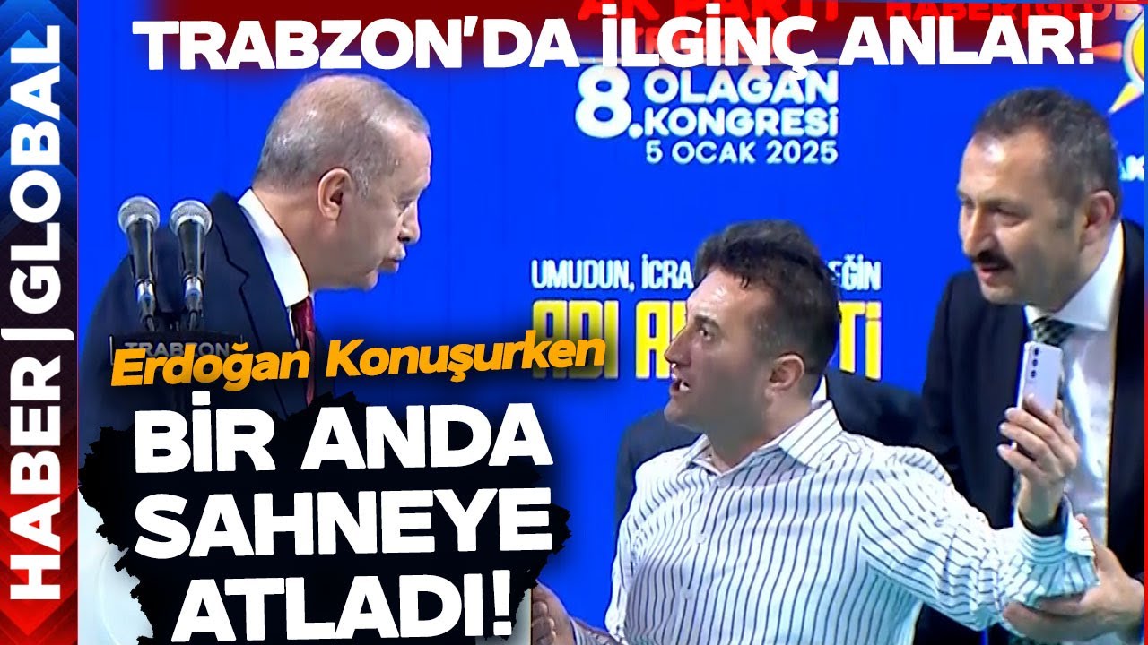 Erdoğan Trabzon'da Konuşurken Bir Kişi Bir Anda Sahneye Atladı! Sonrasında Bakın Neler Yaşandı?
