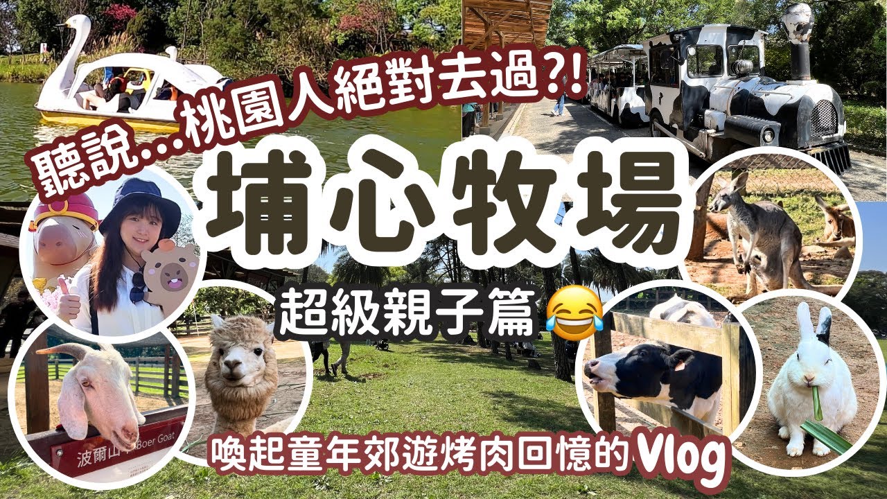 桃園老字號！埔心牧場Vlog｜來這裡找我們的童年回憶！超萌動物近距離餵食好療癒！我與媽媽體驗了最爆笑的天鵝船遊湖～桃園親子景點&烤肉露營野餐場地