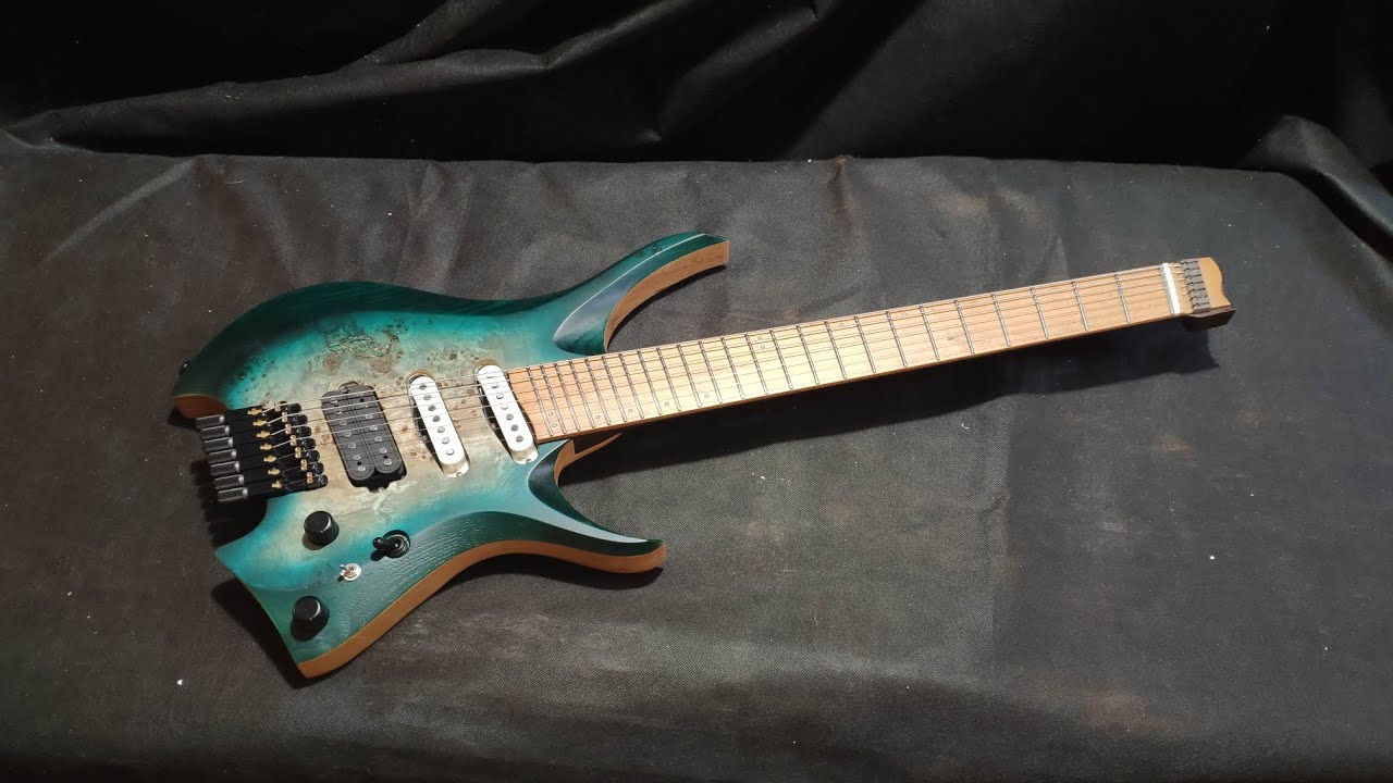 Обзор сборки мультимензурной семиструнной электрогитары NK-Guitars зеленый бёрст HSS номер 158