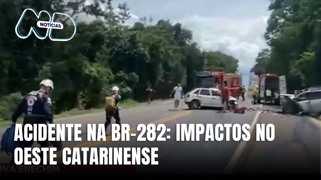 Grave acidente na BR-282 em Nova Erechim, nesta quinta-feira