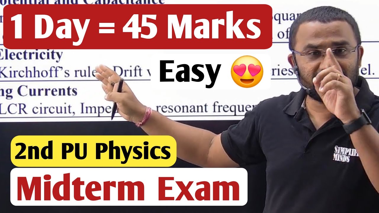 45 Marks Fixed | 2nd PU Physics Midterm Exam 2026 | Important Questions