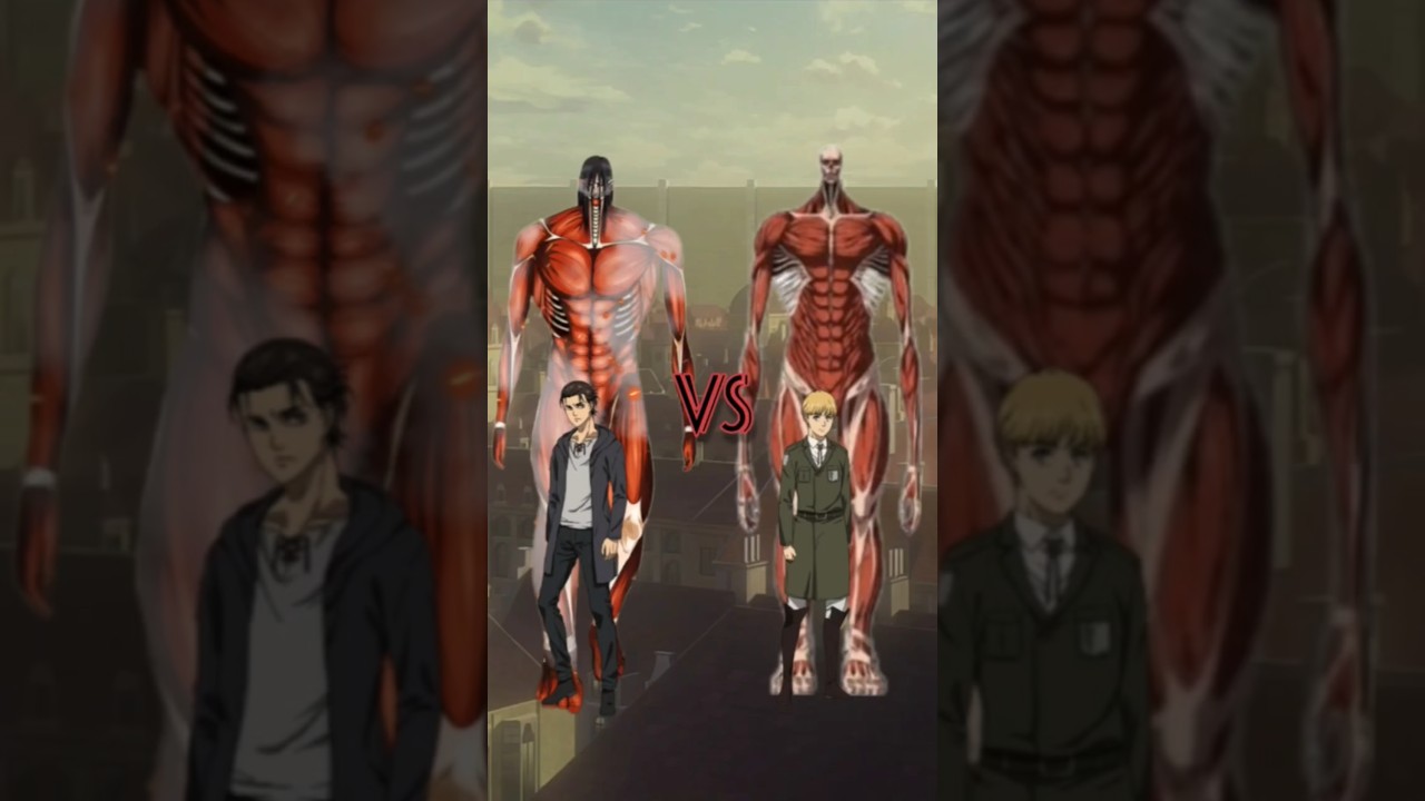 Eren vs Armin's Colossal Titan! Who is stronger!? 