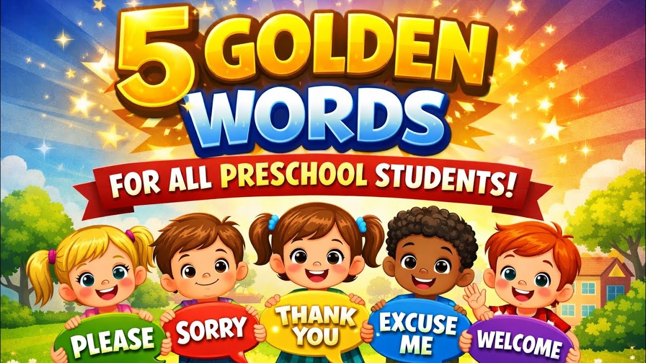 5 Golden Words for Kids | Good Manners for Preschool & Primary Students