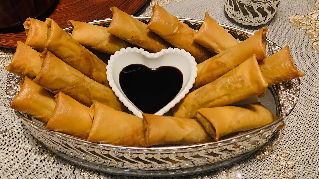 Egg rolls filled with ground beef / Cigares farcis à la viande hachée / سيكارات محشوين بالكفتة 💯💯