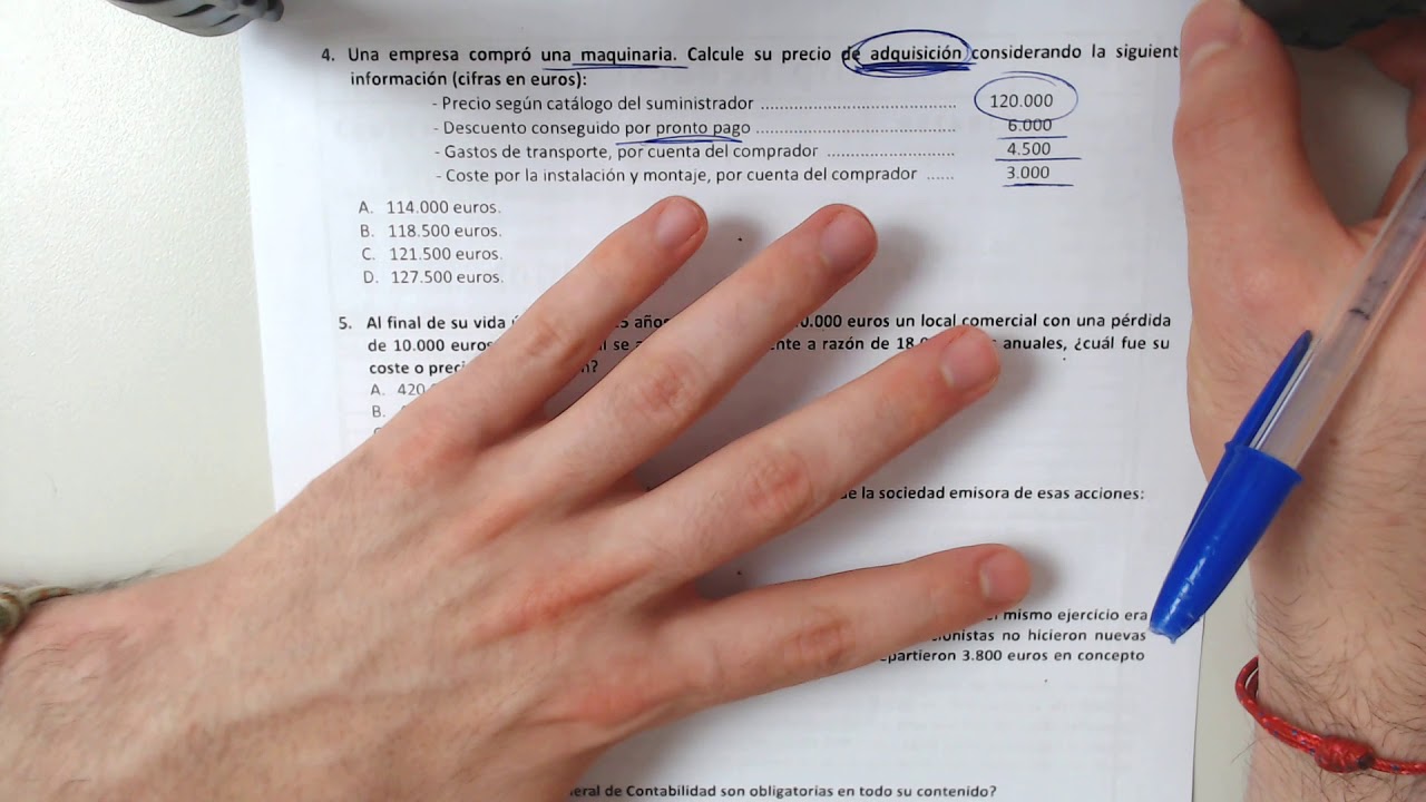 Examen Contabilidad Resuelto y explicado | Primer Curso ADE - UNED