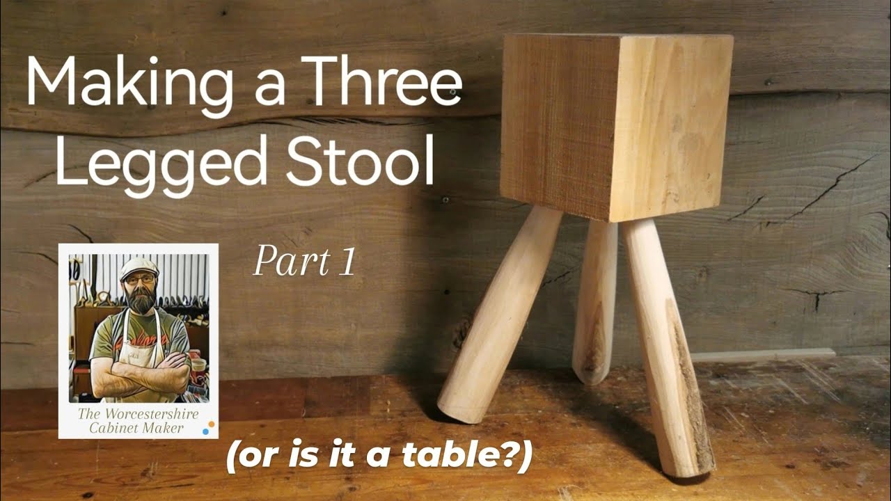 Making a three legged stool. (How to make a three legged table) #woodworking #asmr