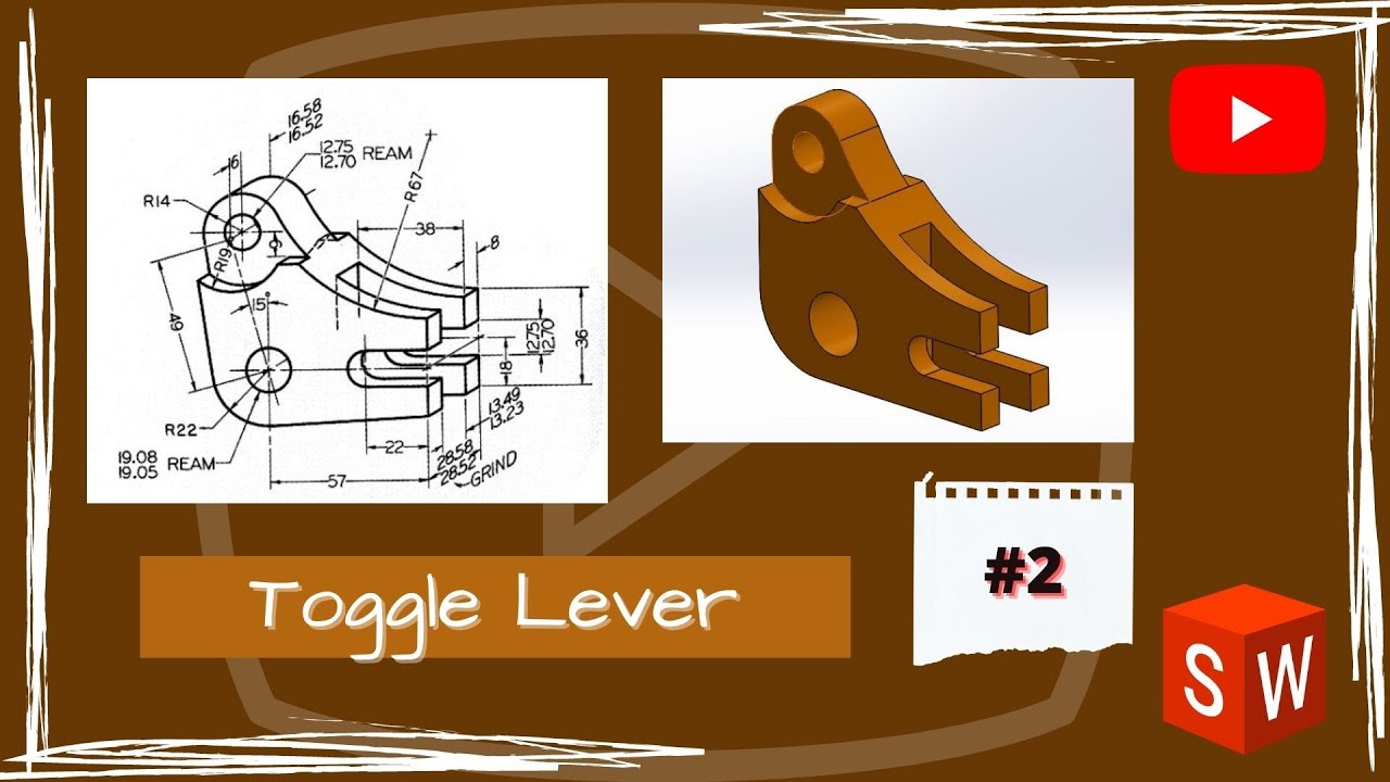 Solidworks Cad Practice | Toggle Lever | #2 |  @Solidworks Creator ​