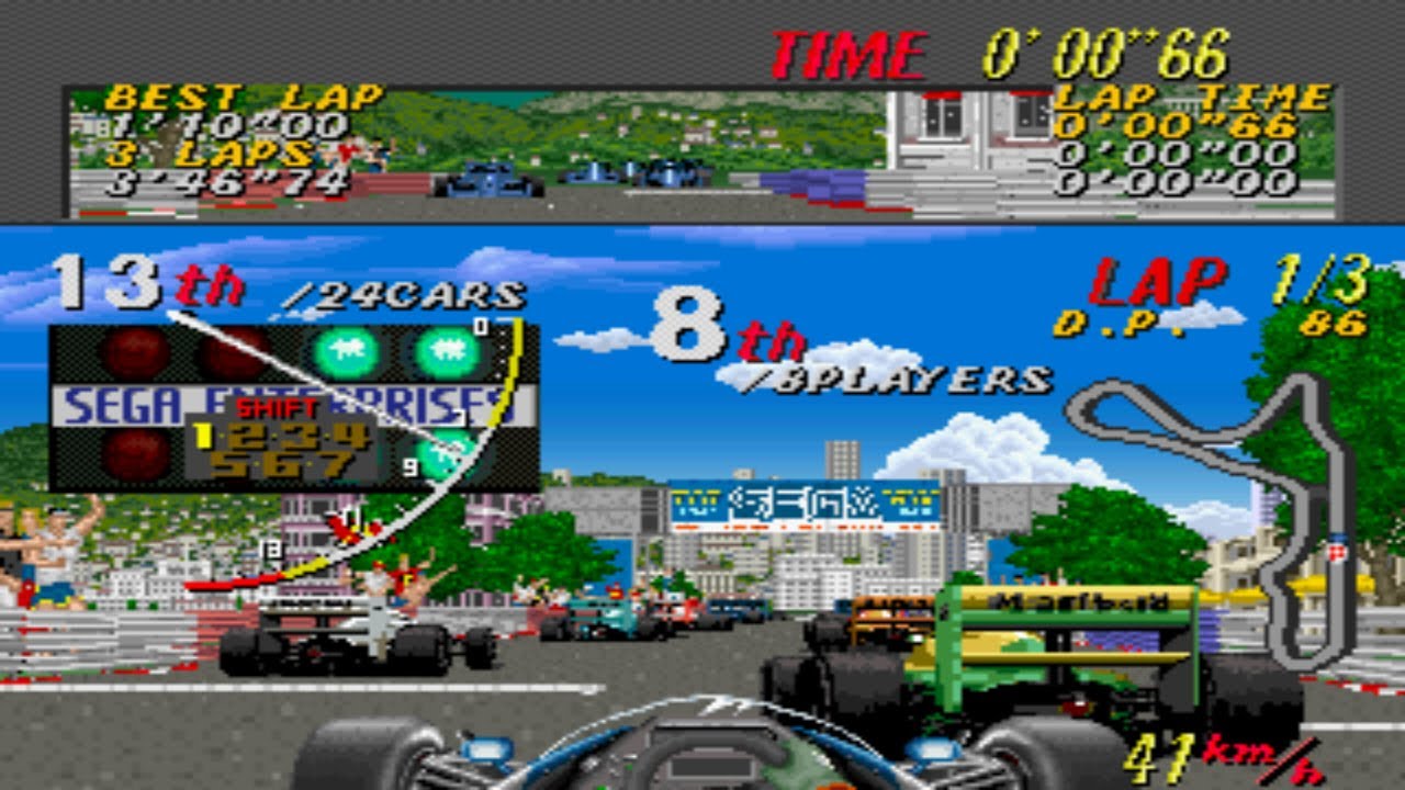 Super Monaco GP - Sega X Board Hardware - Link System - Machine ID 2 - Full Race